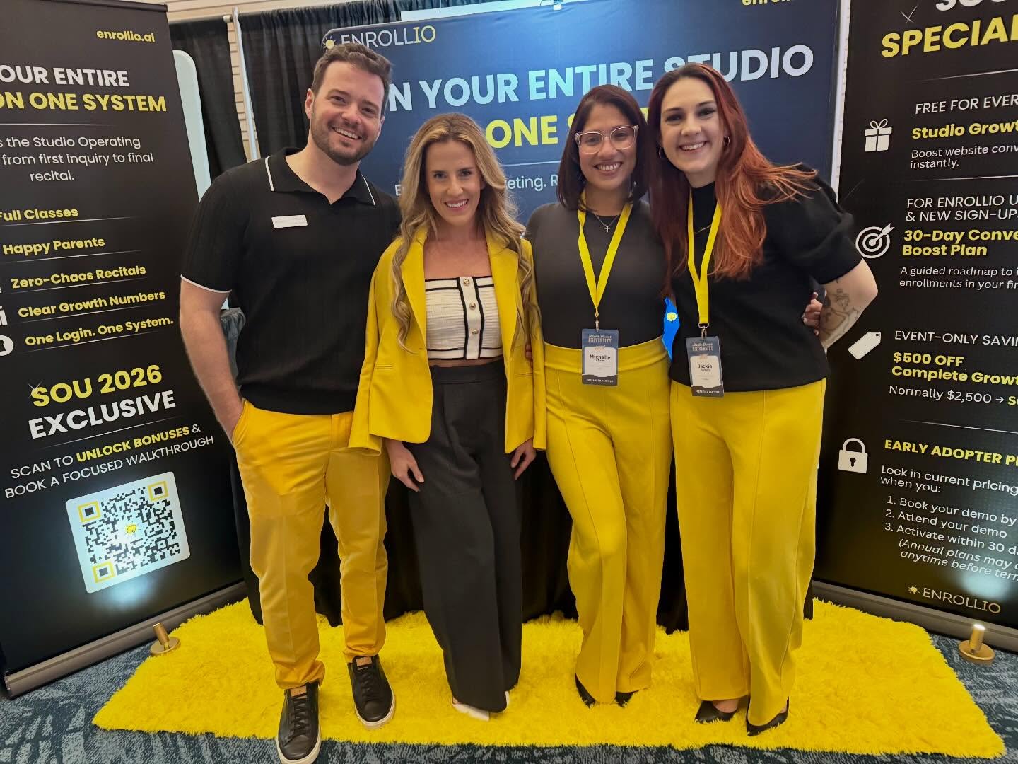 Brad and the Enrollio team at a studio owners event